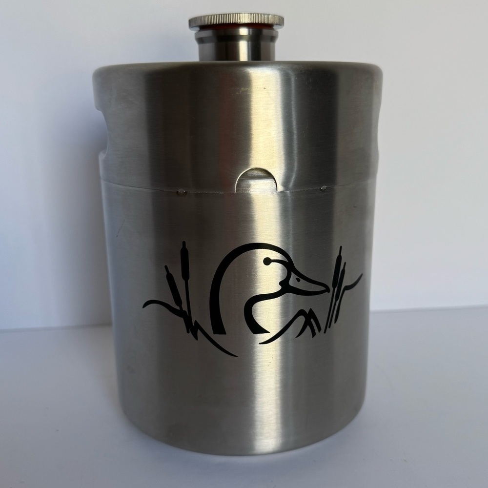 Stainless Steel Mini Keg Ducks Unlimited Portable Growler Flask Beer Never Used